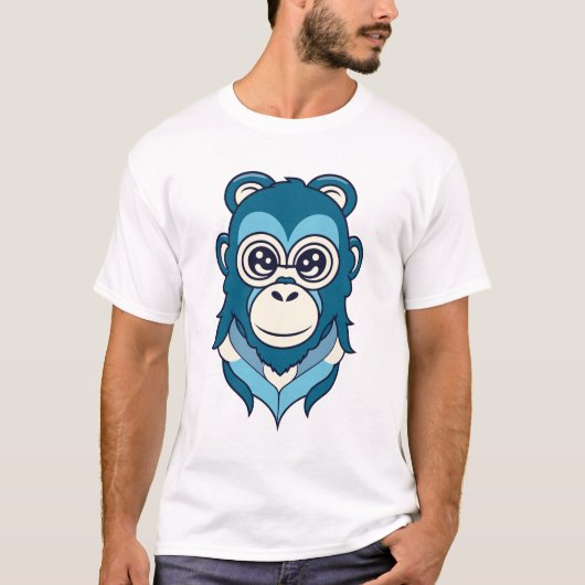 T-shirt Modèle d'illustration de singe adorable (Devant)