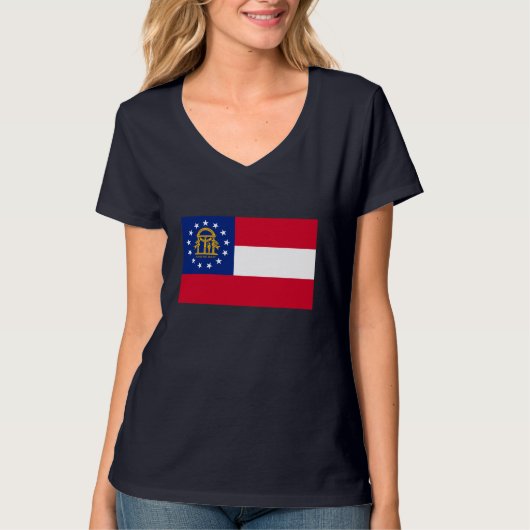 T-shirt Modèle du drapeau de l'État de Géorgie (Devant)