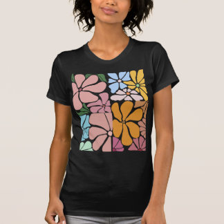 T-shirt Modèle Floral Rétro - Fleur Vintage colorée