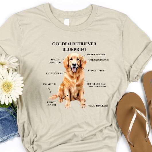 T-shirt Modèle Funny Golden Retriever