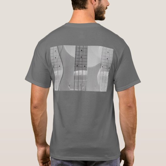 T-shirt Modèle gris foncé tendance basse guitare moderne (Dos)