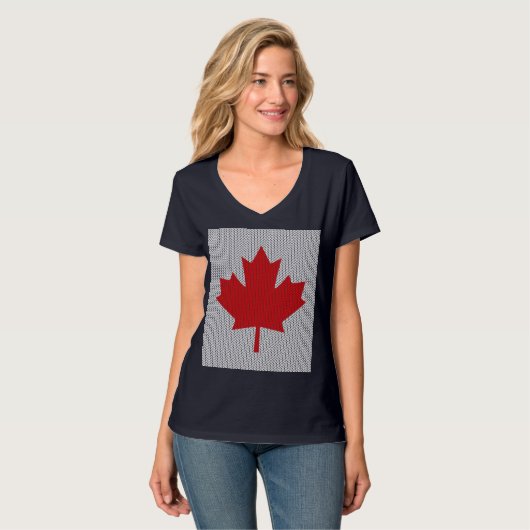 T-shirt Modèle Knit Maple Leaf Tricot Motif (Devant entier)