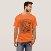 T-shirt Modèle Leopard Head Mens Élégant Athletic Orange (Devant entier)