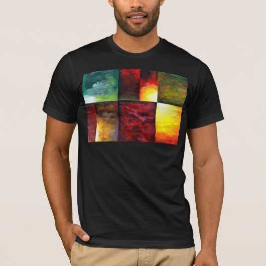T-shirt Modèle moderne tendance Art Abstrait Peinture Blac (Devant)
