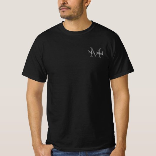 T-shirt Modèle monogramme Nom initial Mens Moderne (Devant)