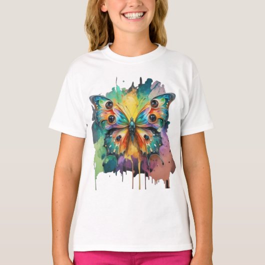 T-shirt Modèle papillon coloré (Devant)