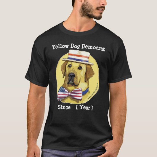 T-shirt Modèle personnalisable - chien jaune Démocrate (Devant)