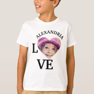 T-shirt Modèle photo de coeur personnalisé moderne