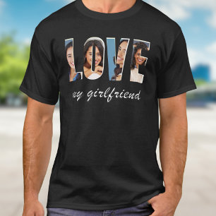 T-shirt Modèle romantique de photos personnalisées J'aime
