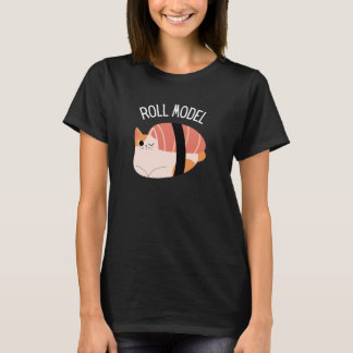 T-Shirt modèle T Roulé de Chat Sushi Drôle