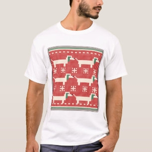 T-shirt Modèle tricoté de pull de Noël moche de teckel