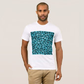 T-shirt Modèle turquoise d'empreinte de léopard (Devant entier)