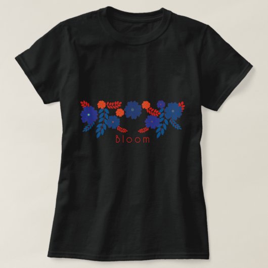 T-shirt Modèle vectoriel simple de fleurs bleues (Design devant)