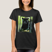 T-shirt Modèles Big Cat : Panthère noire teintée verte (Devant)