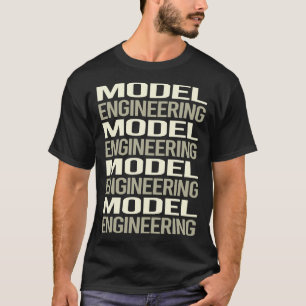 T-shirt Modélisation d'ingénieur en texte blanc Ingénieur