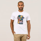 T-shirt Modern Abstract Cubist Face Illustration - Bold Ge (Devant entier)