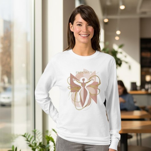 T-shirt Modern Abstract Empower Feminine Gold & Blush Art