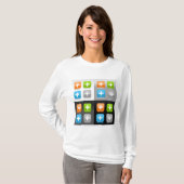 T-shirt Modern Addition Math Symbol Shiny Glassy Icons (Devant entier)