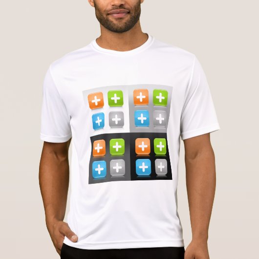 T-shirt Modern Addition Math Symbol Shiny Glassy Icons (Devant)