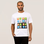 T-shirt Modern Addition Math Symbol Shiny Glassy Icons (Devant entier)