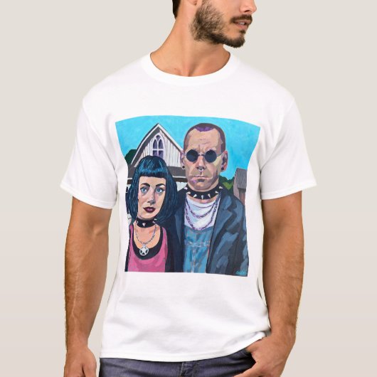 T-shirt Modern American Gothic Art - Grant Woods Inspired (Devant)