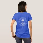T-shirt Modern Boat Name Nautical Anchor Matching Vacation (Dos entier)