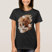 T-shirt Modern Brushstroke Pet Dog Photo & Name (Devant)