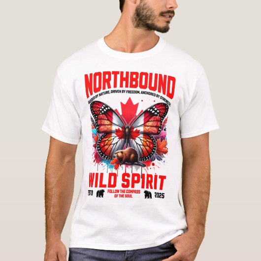 T-shirt Modern Canada Wild Life Inspired Artwork Design (Devant)