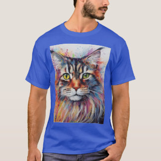 T-shirt Modern Colorful Maine Coon Cat Art