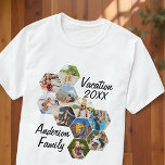 T-shirt  Modern Fun Custom 9 Images Collage Family Photos<br><div class="desc">Add nine (9) custom photos of your family and friends and the year. Add your photos and if needed,  unmask the group of photo and frame,  adjust the image against the frame,  then click mask.</div>