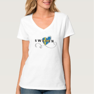 T-shirt Modern Love Suède Drapeau Souvenir suédois