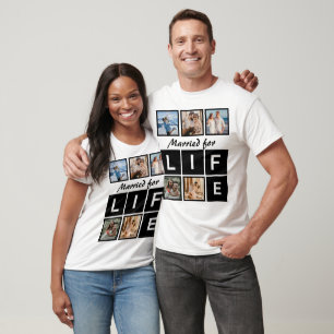 T-shirt Modern Married for Life 5 Photo Collage