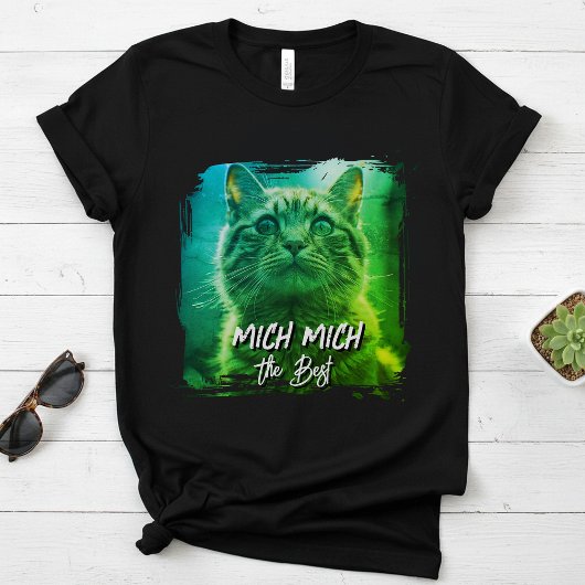T-shirt Modern Meow Frame – Personalized Cat Name Photo