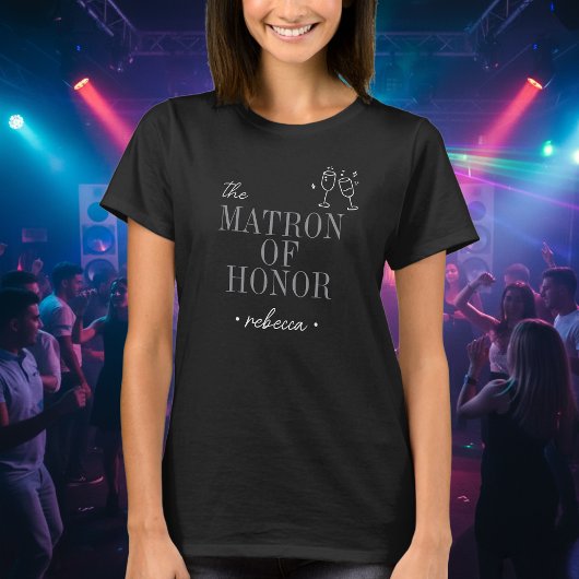 T-shirt Modern Minimalist Matron Honor Script Bachelorette