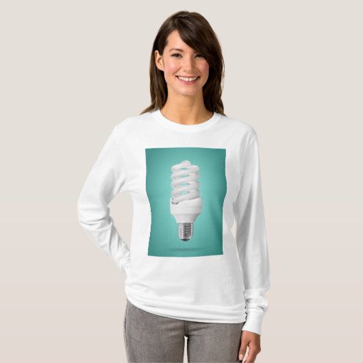 T-shirt Modern Spiral Compact Fluorescent Lightbulb (Devant entier)