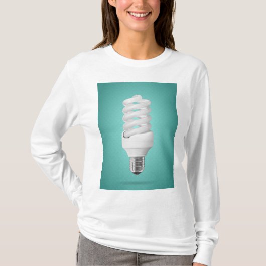 T-shirt Modern Spiral Compact Fluorescent Lightbulb (Devant)