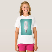 T-shirt Modern Spiral Compact Fluorescent Lightbulb (Devant entier)