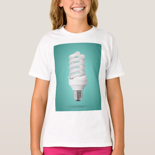 T-shirt Modern Spiral Compact Fluorescent Lightbulb (Devant)