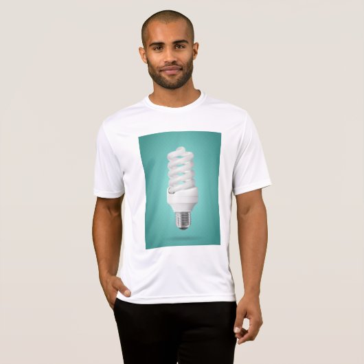 T-shirt Modern Spiral Compact Fluorescent Lightbulb (Devant entier)