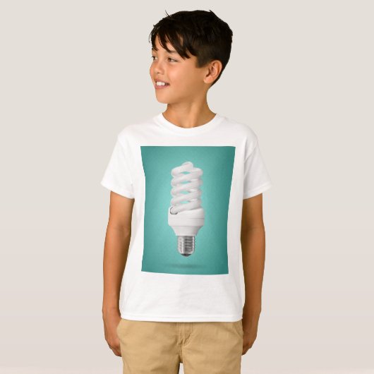 T-shirt Modern Spiral Compact Fluorescent Lightbulb (Devant entier)