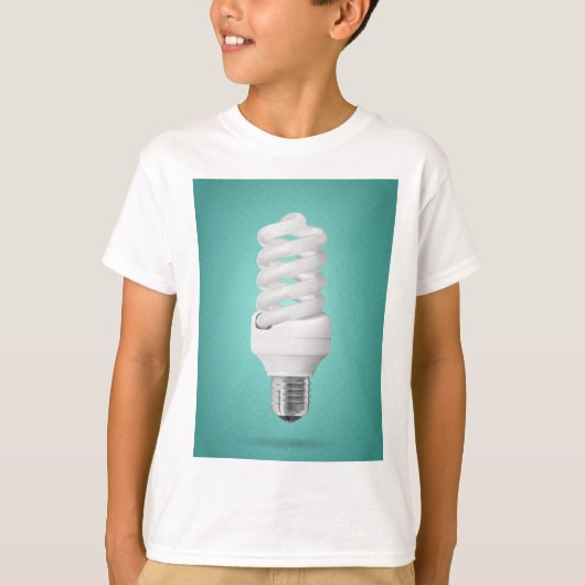 T-shirt Modern Spiral Compact Fluorescent Lightbulb (Devant)