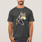 T-shirt Modern Wilderness: Abstract Geometric Wolf Design (Devant)