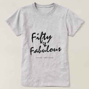 T-shirt Moderne 50 Fabuleux Nom personnalisé 50e anniversa