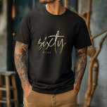 T-shirt Moderne 60e anniversaire simple élégant script élé<br><div class="desc">Design moderne 60ème anniversaire simple élégant script or 60ème anniversaire design match t-shirt Partie d'une collection.</div>