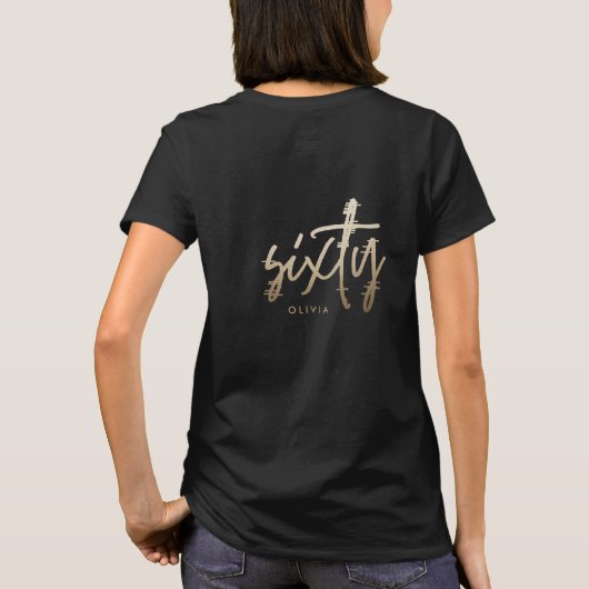T-shirt Moderne 60e anniversaire simple élégant script élé (Dos)