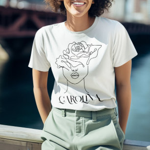 T-shirt Moderne Art Linéaire Simple, Bohème Chic