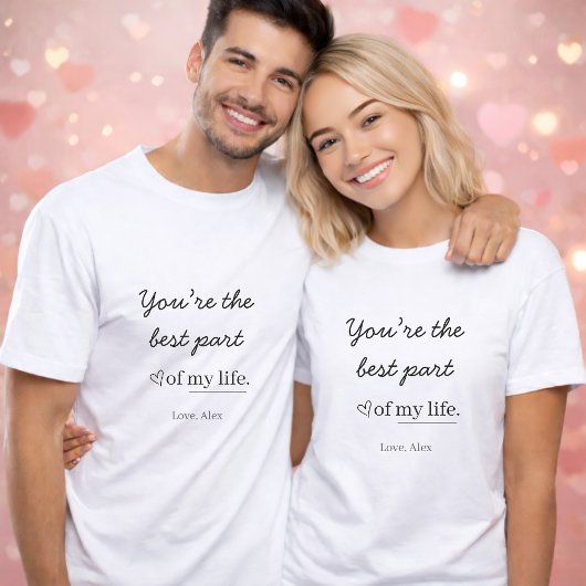 T-shirt Moderne avec Citation d'Amour Personnalisé