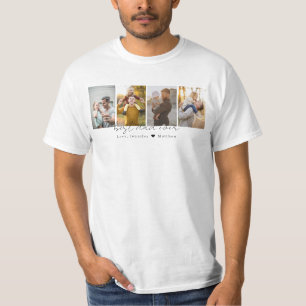 T-shirt Moderne Best Papa Ever 4 Photos Collage Personnali