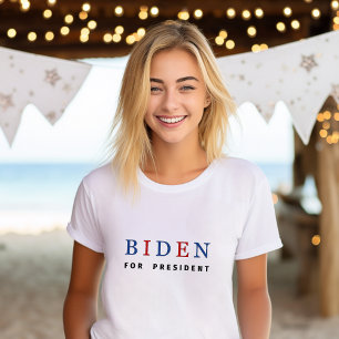 T-shirt Moderne bleu rouge Joe Biden Président