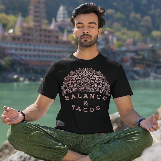 T-shirt Moderne Blush Pink Mandala Balance et Taco Yoga